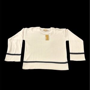 Michael Kors Black and White Crew Neck Sweater